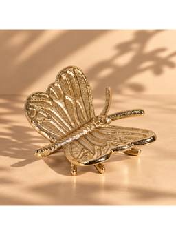 CASA DECOR - Gold Aluminium Butterfly Figurine Showpiece for Tabletop