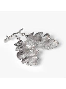 CASA DECOR - Silver Aluminium Leaf Decorative Bowl Set for Tabletop