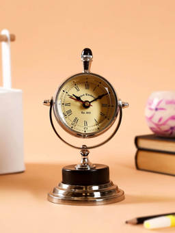 CASA DECOR - Antique Gold Table Clock Vintage Desk Clock
