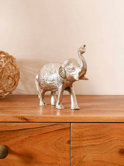 CASA DECOR - Gold Elephant Bookend Set with Black Metal Base for Bookshelf