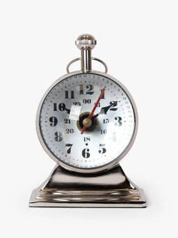 CASA DECOR - Silver Table Clock Vintage Desk Clock