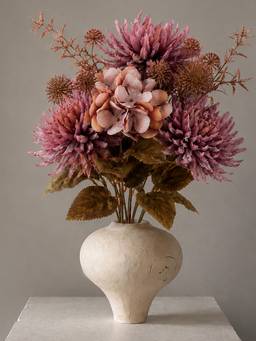 Aarvi Decor - Silk Artificial Chrysanthemum Flower bunch & Decorative Bouquet Pink