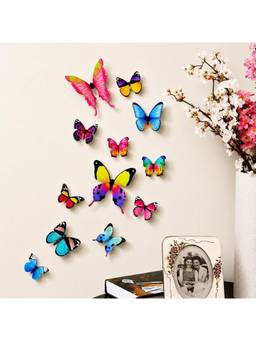 Special You - Multicolor Butterfly Wall Stickers for Home and Living Room Decor, 12 Pieces