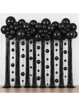 Special You - Black Birthday Decoration Kit with Balloons & Fringe Curtains
