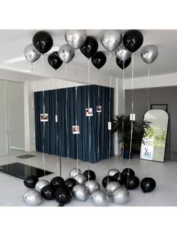Special You - Black Silver White Ribbon Birthday Decoration Kit, 51 Pieces