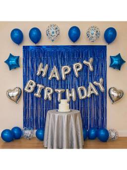 Special You - Blue Theme Birthday Decoration Kit with Heart & Star Foil Balloons, 23 Pieces