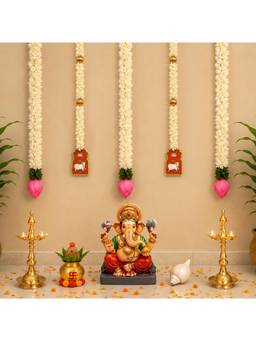 Special You - Ganesh Chaturthi Decoration Set with Lotus Bud Hangings & Cow Latkans, 5 Pieces