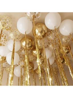 Special You - Gold White Birthday Decoration Kit with Balloons & Foil Curtains, 33 Pieces