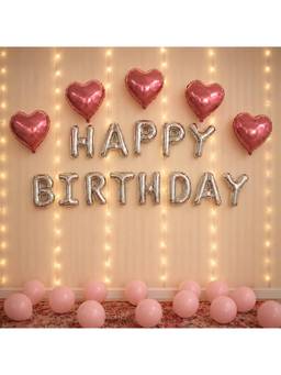 Special You - Rose Gold Heart Birthday Decoration Kit with Aesthetic Balloons, 13 Pieces