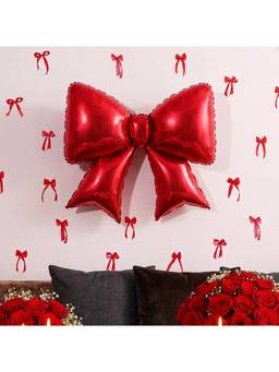 Special You - Red Bow Decoration Set with Ribbons for Birthday & Anniversary, 8 Pieces