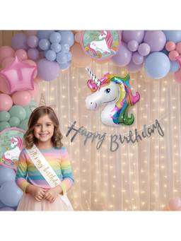 Special You - Unicorn Birthday Decoration Kit with Pastel Balloons & Foil Balloons