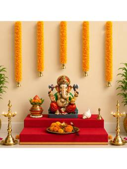 Special You - Ganpati Home Decoration Set with Wall Hanging Latkans, 5 Pieces