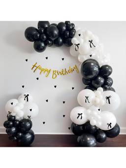 Special You - Black Bow Birthday Decoration Kit with Black & White Balloons