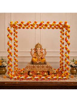 Special You - White Cube Backdrop Stand for Ganpati and Pooja Room Decoration, 6 Pieces