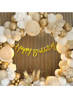 Special You - White Gold Birthday Decoration Kit with Chrome Balloons and Banner