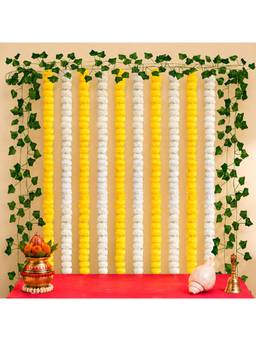 Special You - Yellow White Garland Ganpati Decoration Setup for Home, 14 Pieces