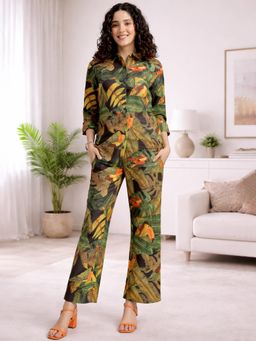 Gahan - Women Green Digital Printed Cotton Blend Co-Ord Set