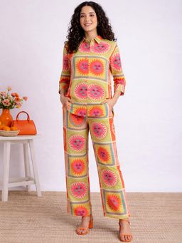 Gahan - Women Multicolour Digital Printed Cotton Blend Co-Ord Set