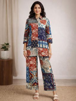 Gahan - Women Multicolour Digital Printed Cotton Blend Co-Ord Set