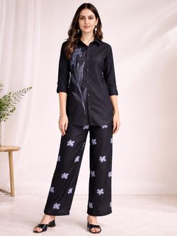 Gahan - Women Black Digital Printed Cotton Blend Co-Ord Set