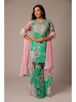 Zari Jaipur - Embroidery Sharara (Set of 3)