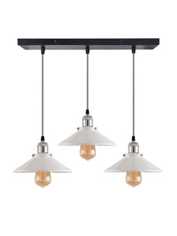 Homesake - Linear White Cone Cluster Pendant Light Nickel