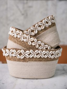 Casa Luna Decor - Seagrass Oval Shell Basket (Pack of 3)