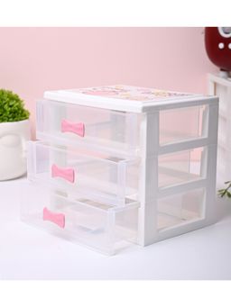Voncasa - White Color Plastic 3-Layer Drawer