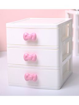 Voncasa - White Color Plastic 3-Layer Drawer