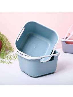 Voncasa - Blue Color Plastic Basket (Pack of 2)