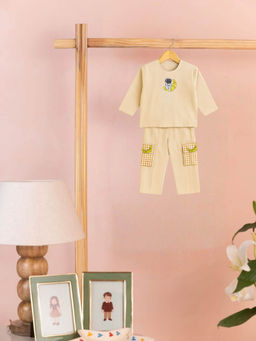Tilsim by Sagarika Mehrotra - Boy Beige Moonwalker Co-Ord Set