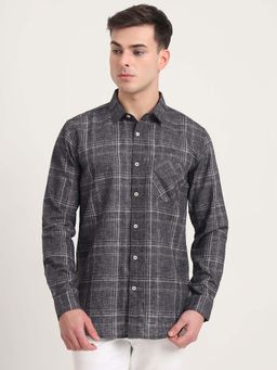 JadeBlue - Grey Checks Slim Fit Shirt