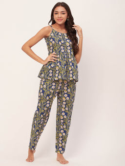 Moomaya - Sleepwear Sleeveless Nightsuit - Blue (Set of 2)