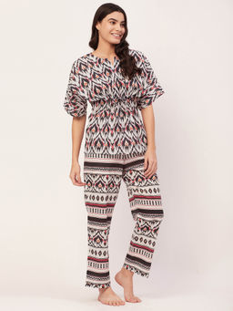 Moomaya - Sleepwear Cotton Night Suit - Orange (Set of 2)