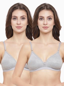 Floret - Wirefree Non-padded Seamless Bra - Grey