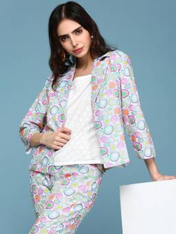 SHOWOFFFF - Women Multi-Color Printed Co-Ord (Set of 3)
