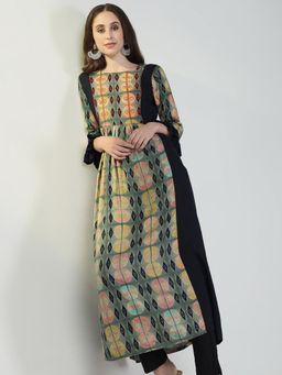 SHOWOFFFF - Women's Multi-Colour Printed Anarkali Kurta