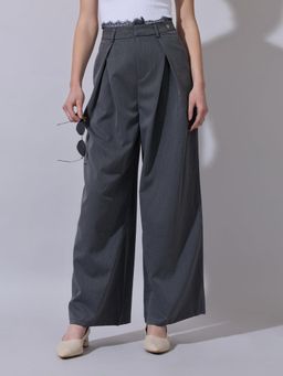 SHOWOFFFF - Edition Womens Grey Loose Fit Formal Trousers
