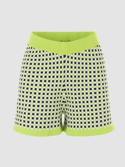 Cider - Green Plaid Illusion Knitted Shorts