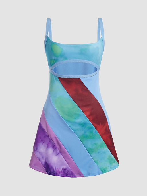13 going on 30 multicolor cut out dress Jenna Rink Dance Scene Colorful Dress 13 Going On 30 Movie Costume Multi-Color