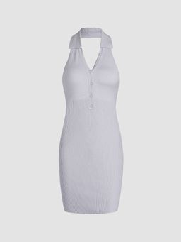 Cider - Knit Solid Rib Halter Dress