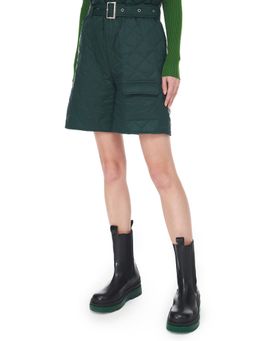 Cider - Forest Green Quilted Midi Shorts