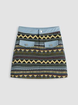 Cider - Boho Geometric Striped Mini Skirt