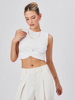 Cider - Solid Crewneck Crop Tank Top
