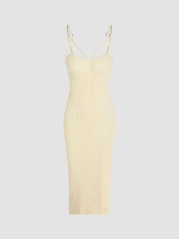 Cider - Knit Rib Solid Cami Dress
