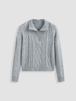 Cider - Weave Knit Zipped Sweatshirt