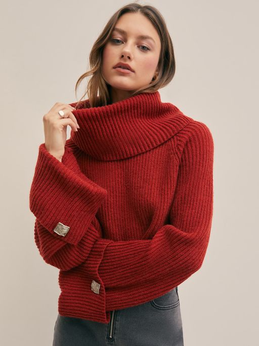 Knit Jumper Women's Red Oversized Jumper Cider Seeing Red