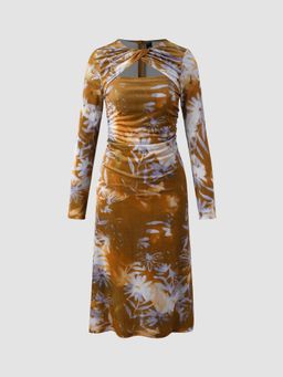 Cider - Floral Ruched Cut Out Maxi Dress