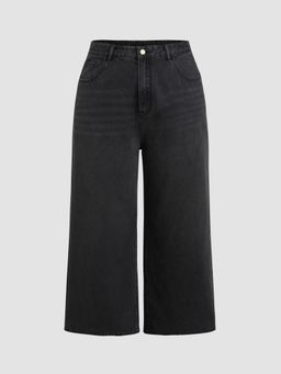 Cider - Denim Solid Pocket Straight Leg Jeans Curve & Plus