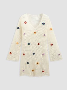 Cider - Knit 3D Floral Crochet Dress Curve & Plus